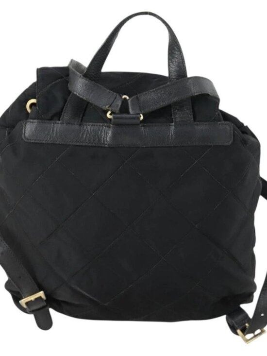 PRADA Backpack Nylon Black Gold Auth ka1154 main image 11